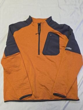 Duluth Trading Co Orange and Black Half-Zip Pullover